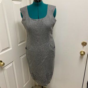Context Wool Gray Sheath Dress